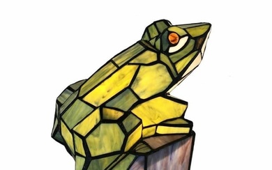 Little Frog Stained Art Glass Accent Lamp