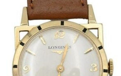 Longines 14 Karat Gold Mens Wristwatch, having open
