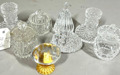 Lot of Eight Cut Glass Items