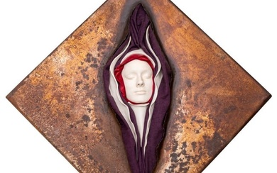Louis Mendez Brutalist Female Face Wall Sculpture