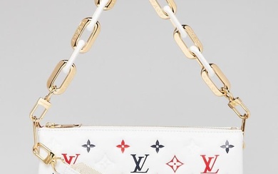 Louis Vuitton White Monogram Embossed