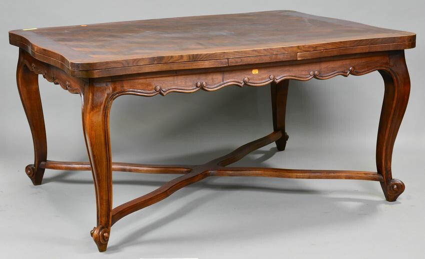Louis XV Style Parquet Top Draw Leaf Table