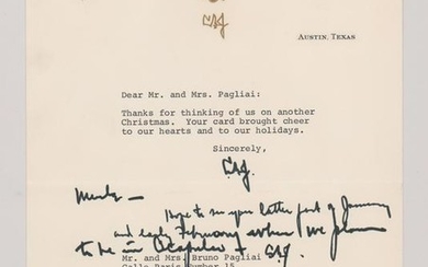 Lyndon B. Johnson Typed Signed Letter Beckett LOA