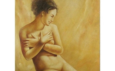 M HAROLD 1935-2012, Fine Nude Female Oil Painting