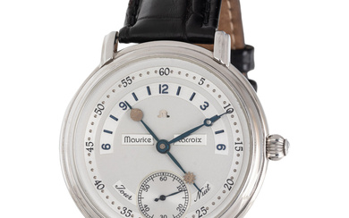MAURICE LACROIX, REF. 07769 STAINLESS STEEL 'MASTERPIECE JOUR ET NUIT' WATCH