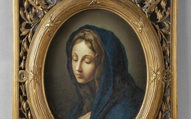 "Madonnina" olio su tavoletta di forma ovale
