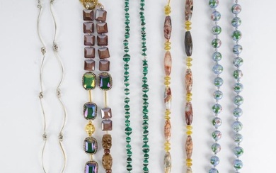 Malachite, Cloisonne and Vintage Necklaces