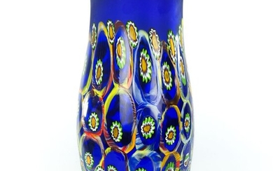 Mario Costantini - Fantasy Blue Murrina Vase - (cm 44.5) - (kg 3.2) - Glass