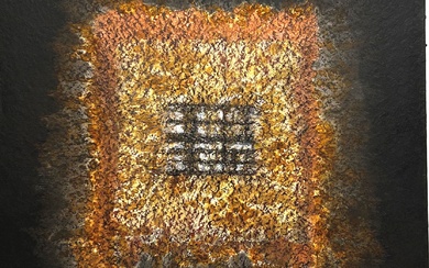 Martine LE NORMAND (1949), "Composition", technique mixte signée, H : 60 cm, L : 60...