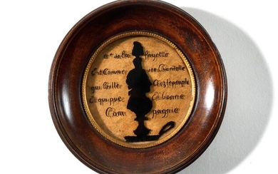 Médaillon rond séditieux représentant le profil de « Lafayette » sous forme d’une chandelle peinte...