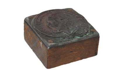 Medals Miscellaneous STAMP, wood / metal, the motif is Osc...