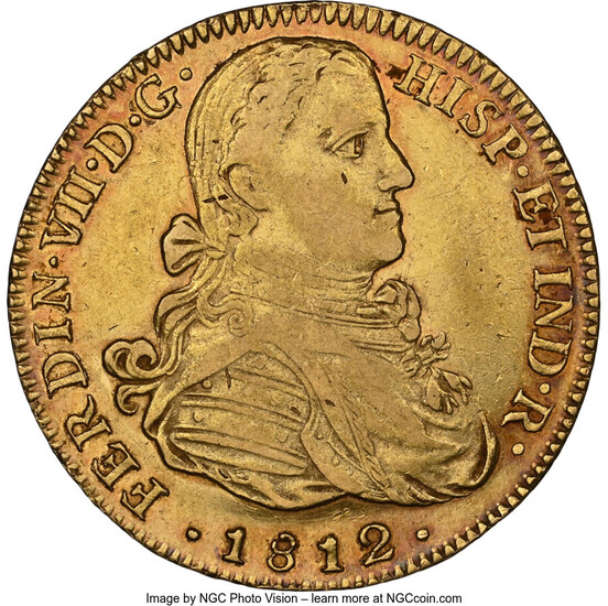 Mexico: , Ferdinand VII gold 8 Escudos 1812 Mo-JJ AU50 NGC,...