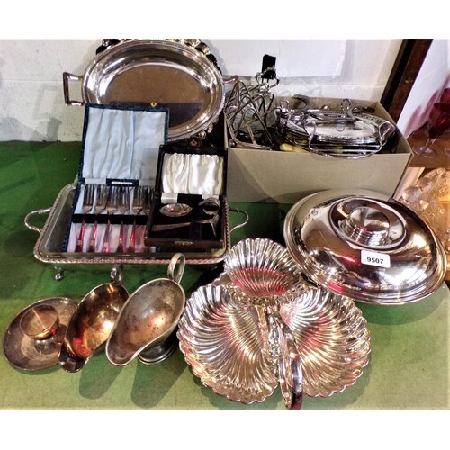 Mixed collection of silver plated items comprising various f...