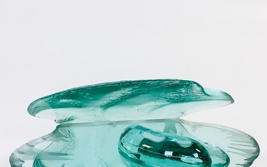 Modern Cast Glass Oyster Sculpture