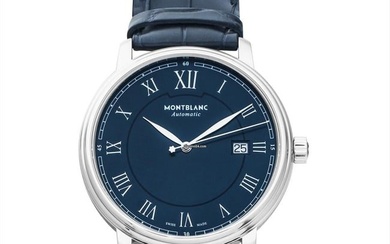 Montblanc Tradition 117829 - Tradition Automatic Blue Dial Stainless Steel Men's Watch