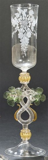 Murano Glass with floral decoration.