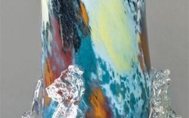 Murano vase with blue background h. 1990