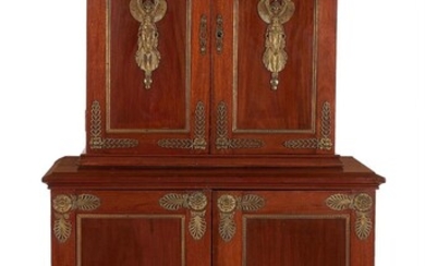 Napoleon III Bronze-Mounted Mahogany Cabinet on Cabinet