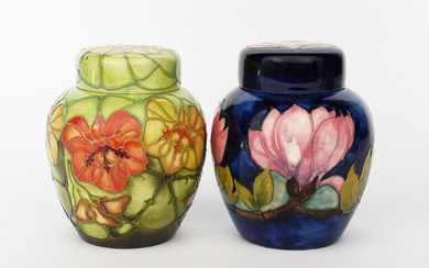'Nasturtium' a Moorcroft Collector's Club ginger jar and cover designed by Sally Tuffin