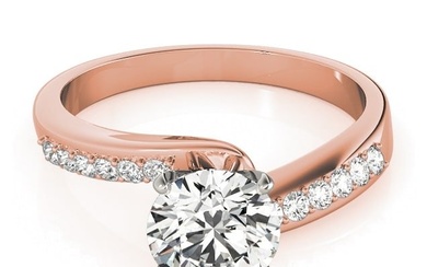 Natural 1.1 CTW Diamond Engagement Ring 14K Rose Gold