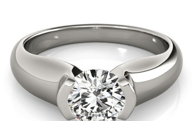 Natural 2 CTW Diamond Engagement Ring 14K White Gold
