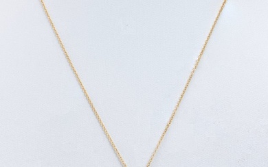 Natural fancy color - 14 kt. Yellow gold - Necklace with pendant - 0.86 ct Diamond - No reserve price