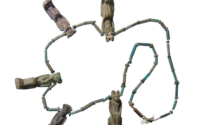 Necklace comprised of Egyptian beads & modern amulets