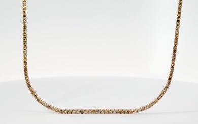 No Reserve Price - Necklace Yellow gold Diamond (Natural)