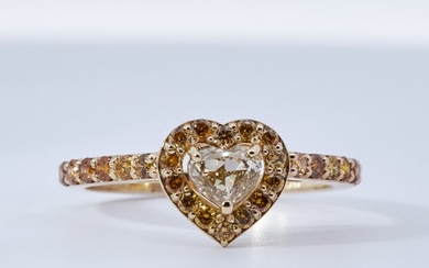No Reserve Price - Ring Yellow gold Diamond (Natural)