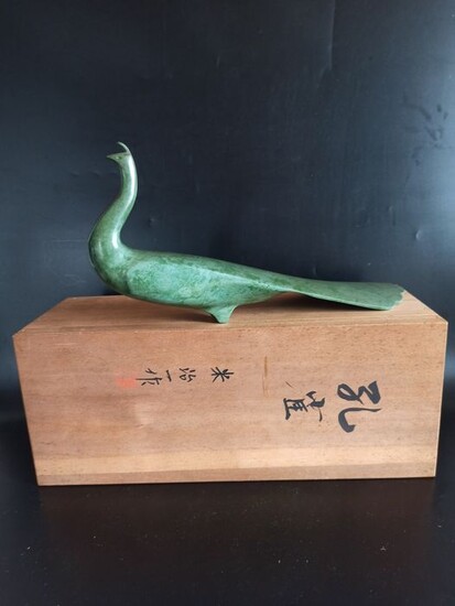 Okimono (1) - Bronze - Kome Jiichi (1896-1985) - With signature 'Jiichi' 治一 - Japan - Mid 20th century