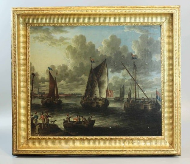 Old master oil painting on canvas with gilt frame