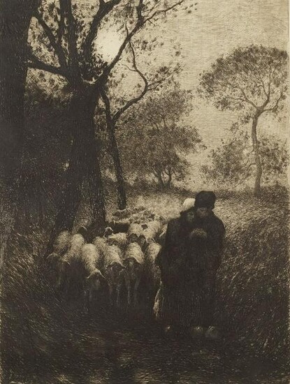 Olof August Andreas Jernberg, "Schäferpaar mit Herde"