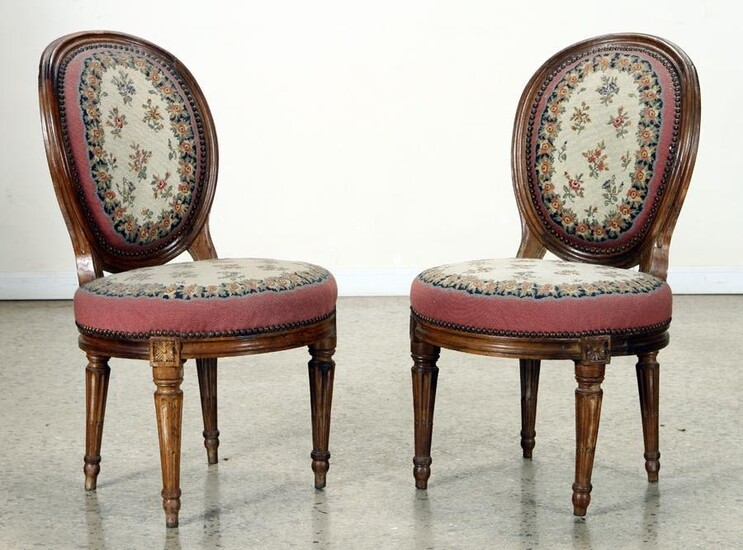 PAIR 19TH C. FRENCH CHAIRS LOUIS XVI STYLE