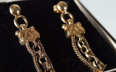 PAIR OF VICTORIAN GOLD EARRINGS