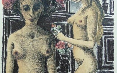 PAUL DELVAUX Hand Signed Lithograph 1969 Surrealism
