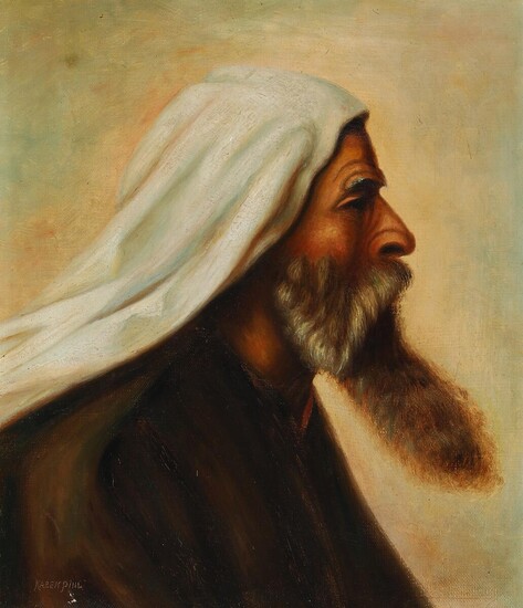 NOT SOLD. Painter unknown, 19th century: Portrait of a sheikh. Signed Karen Pihl. Oil on canvas. 37 x 32 cm. – Bruun Rasmussen Auctioneers of Fine Art