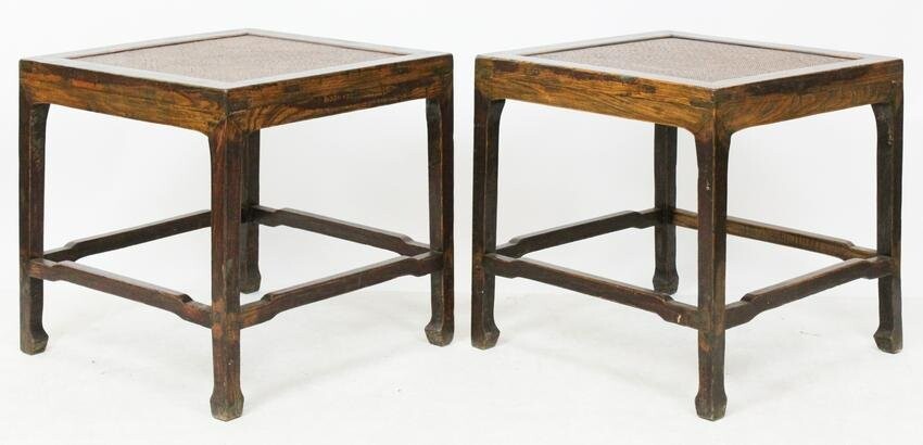 Pair of 19th c Chinese Ming Side tables