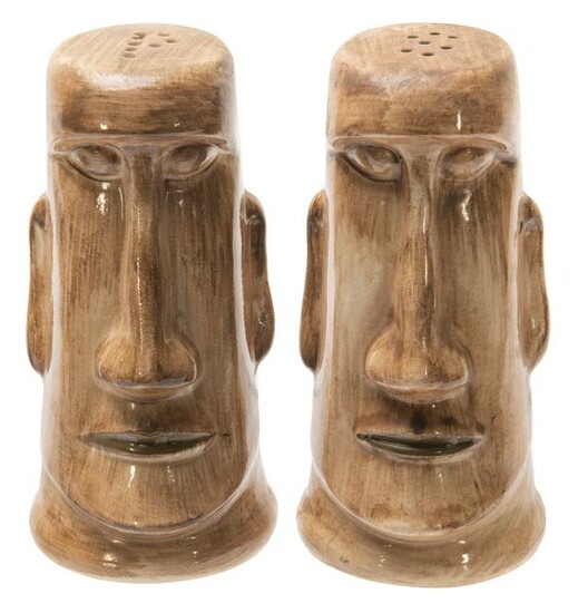 Pair of Adventureland Moa Tiki Salt & Pepper Shakers.
