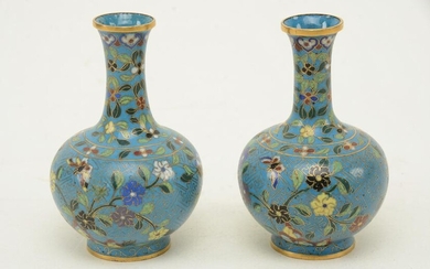 Pair of Cloisonne Vases. China. 19th century. Bottle