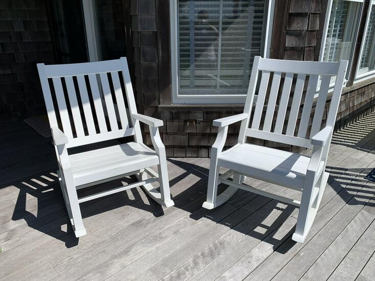 Pair of Weatherend Rocking Chairs in White Yacht