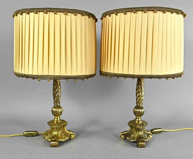 Pair of table lamps around 1920, gi