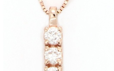 Pink gold - Necklace with pendant - 0.12 ct Diamond