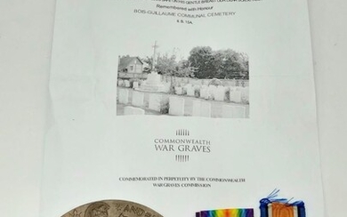 Plaque de décès de la Première Guerre mondiale et Duo pour M2/166861 Pte. F.C Austin...