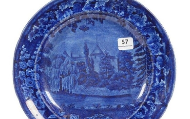 Plate, Flow Blue by Wood & Sons, Impressed Mark