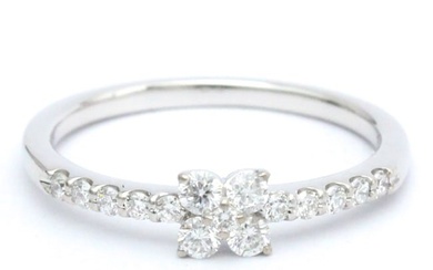 Ponte Vecchio Flower Diamond Ring White Gold (18K) Fashion Diamond Band Ring Silver