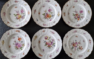 Porcelaine de Saxe - Plate (6) - Porcelain