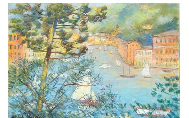 Portofino, anni '80, MICHELE CASCELLA (Ortona, 1892 - Milano, 1989)