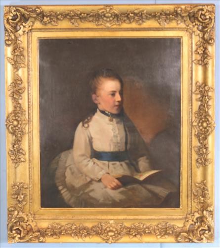 Early Portrait on canvas in gold frame