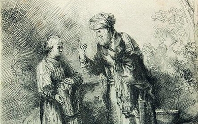 REMBRANDT - Kopien: Abraham mit Isaak sprechend.