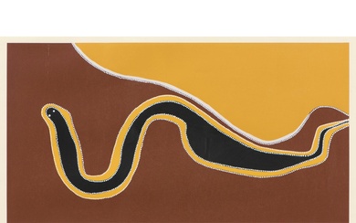 ROVER THOMAS (1926-1998) Rainbow Serpent Country 1996 screenprint, ed. 48/49 49 x 91cm